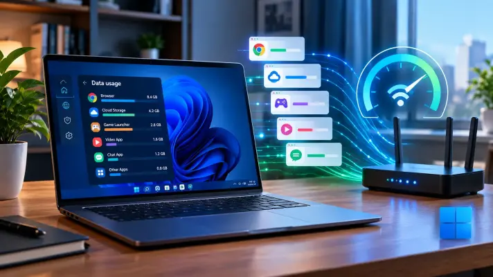 چگونه مصرف اینترنت ویندوز ۱۱ را کاهش دهیم؟ شناسایی برنامه‌های پرمصرف و کنترل پهنای باند