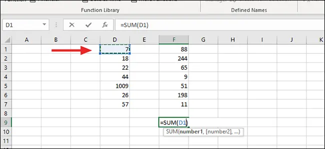 آموزش جمع زدن سلول‌های مجاور و غیرهم‌جوار در Excel