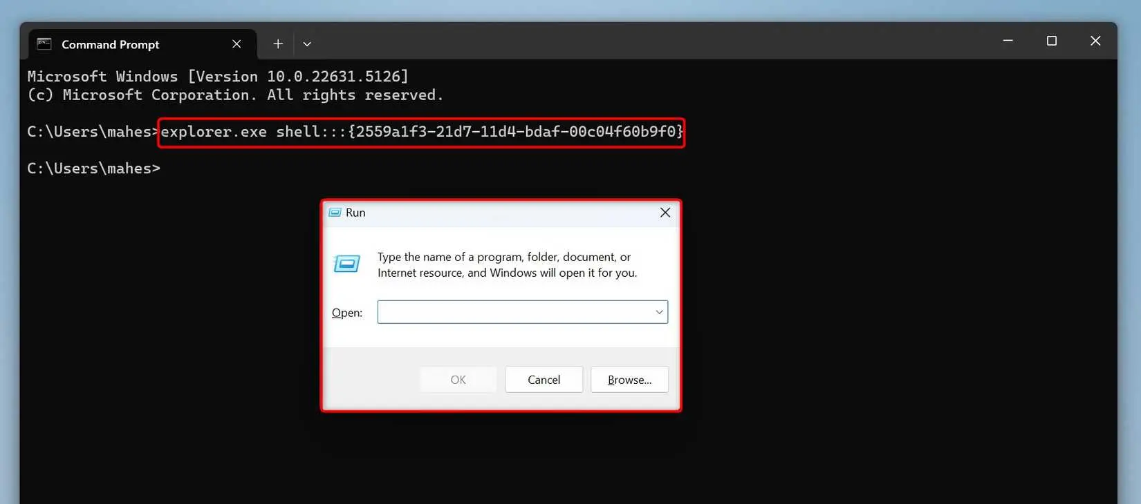 آموزش باز کردن Run از طریق cmd یا PowerShell در ویندوز