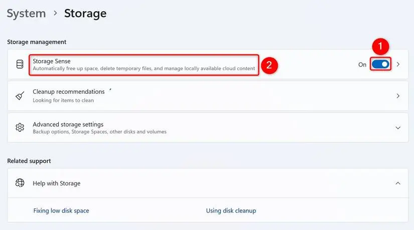 آموزش حذف فایل های موقت ویندوز 7 و ویندوز 11 و 10 با اسکریپت و Storage Sense
