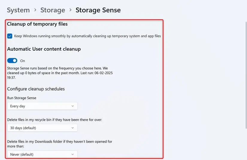 آموزش حذف فایل های موقت ویندوز 7 و ویندوز 11 و 10 با اسکریپت و Storage Sense