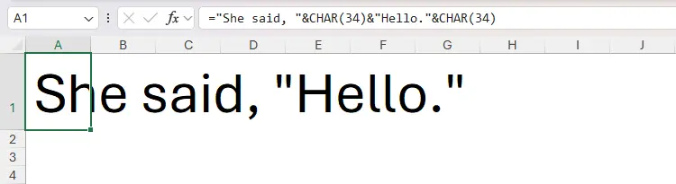 آموزش استفاده از دابل کوتیشن در اکسل و فرمول نویسی