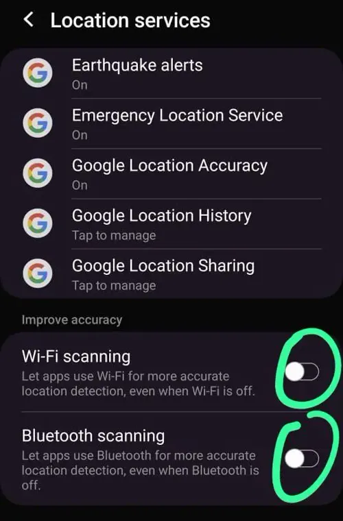 کاهش مصرف باتری اندروید با خاموش کردن Wi-Fi Scanning و Bluetooth Scanning