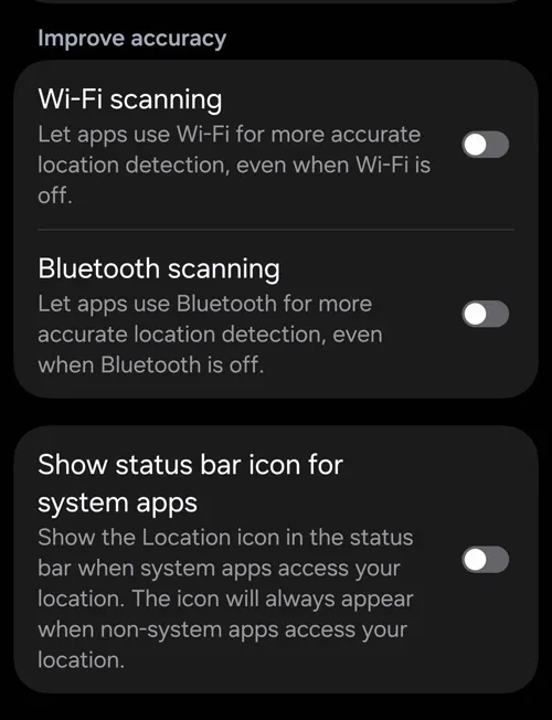 کاهش مصرف باتری اندروید با خاموش کردن Wi-Fi Scanning و Bluetooth Scanning