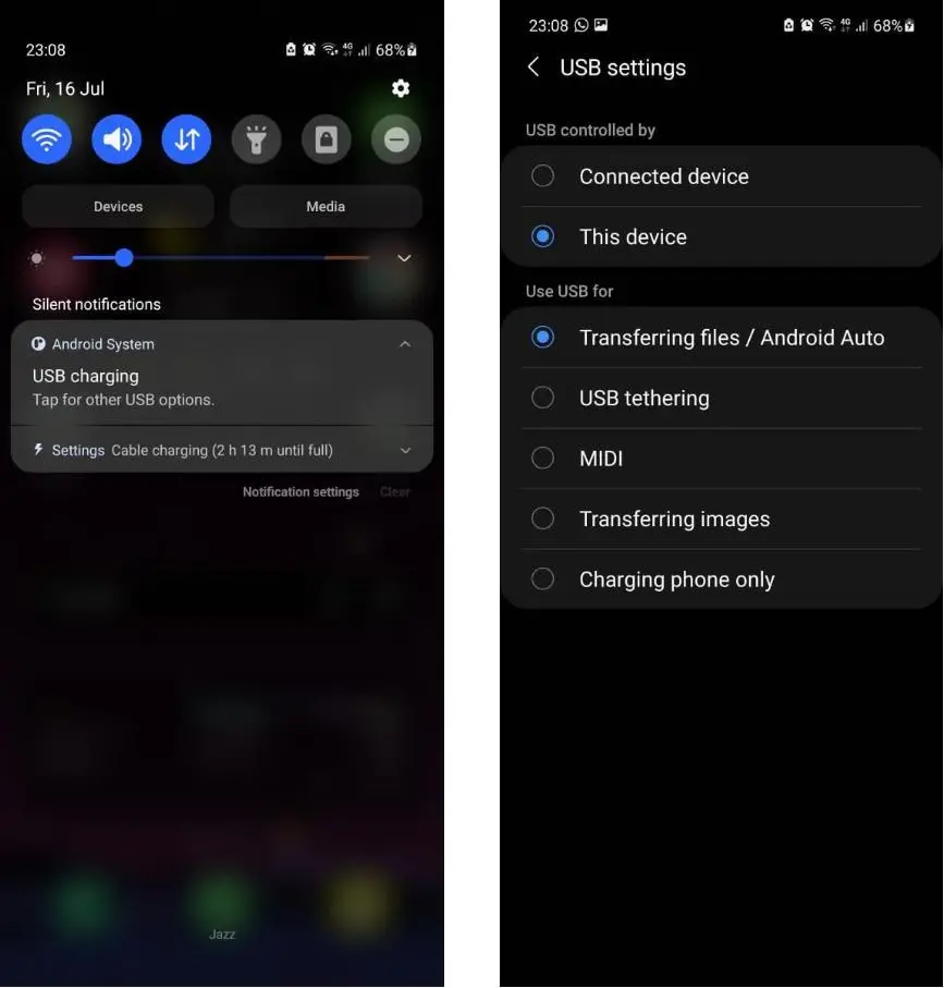 آموزش تبدیل گوشی اندرویدی به فلش مموری؛ انتقال فایل با USB و Quick Share