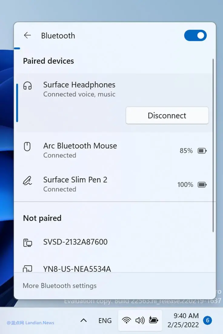 ویجت باتری ویندوز ۱۱؛ نمایش شارژ موس و کیبورد بلوتوثی