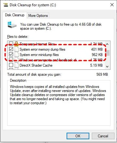 حذف فایل Dump در ویندوز ۱۱؛ پاک کردن فایل‌های DMP و System32